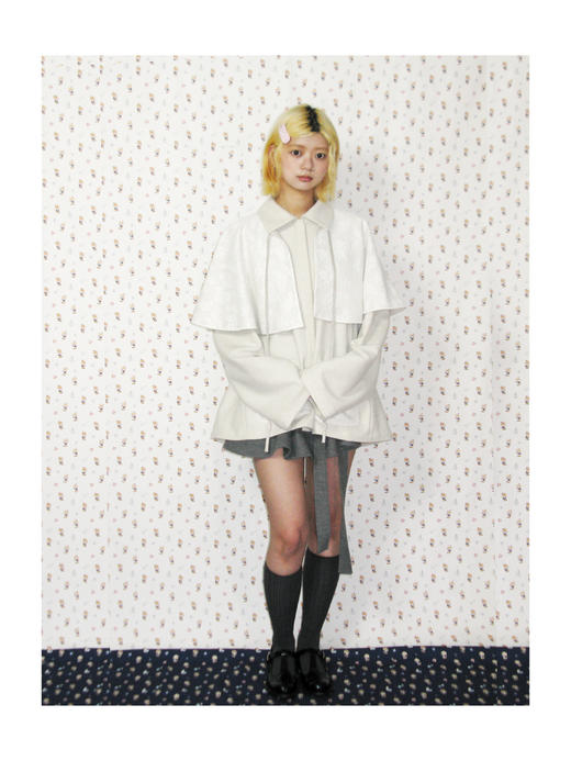 Kaiy Xiao 千金蝴蝶结蕾丝外套（斗篷可拆卸） 商品图0