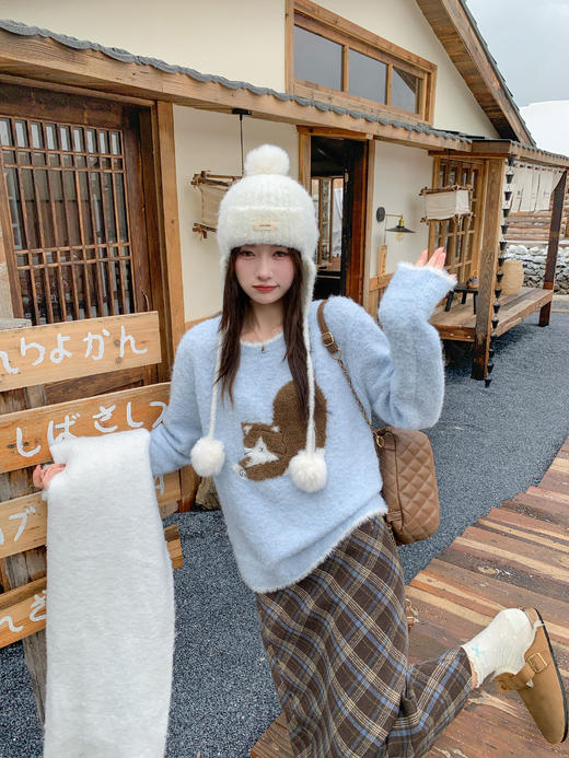 <曾小咸推荐>现货秒杀 ！微信超特价！绣花猫咪长袖针织衫 日常179.99 立减90 秒杀89.99！！ 商品图13