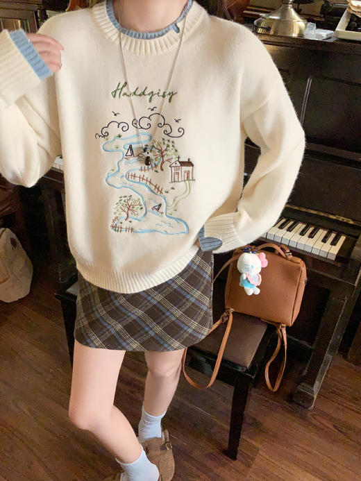 <曾小咸推荐>现货秒杀 ！微信超特价！设计感撞色毛针织衫 日常219.99 立减130 秒杀89.99！！ 商品图5