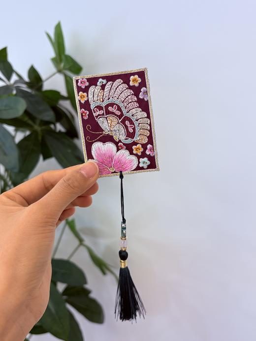 【直播大场福利】苏绣刺绣 蝶语花笺 文雅书签 商品图2