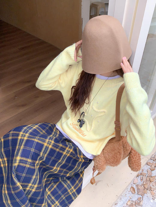 <曾小咸推荐>现货秒杀 ！微信超特价！星星字母刺绣毛衣 日常169.99 立减80 秒杀89.99！！韩系格纹半身裙  秒杀89.99！！ 商品图8