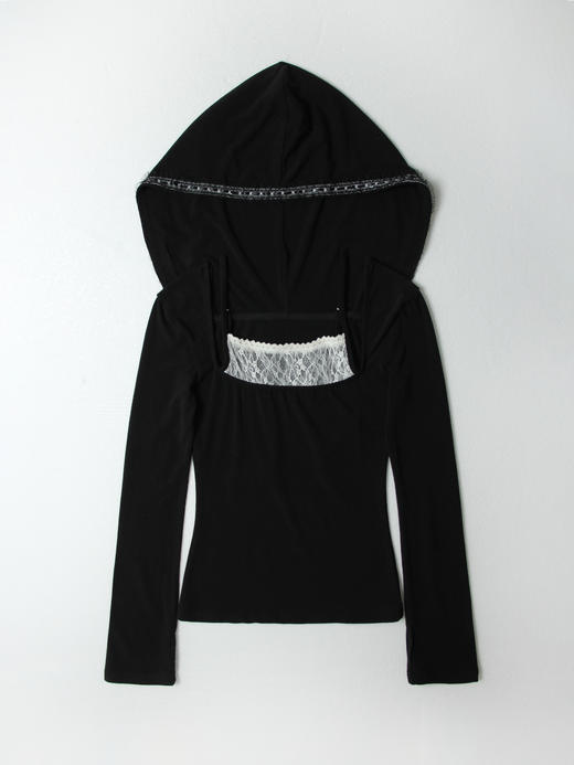 Kaiy Xiao 鹿灵连帽蕾丝吊带上衣 商品图7