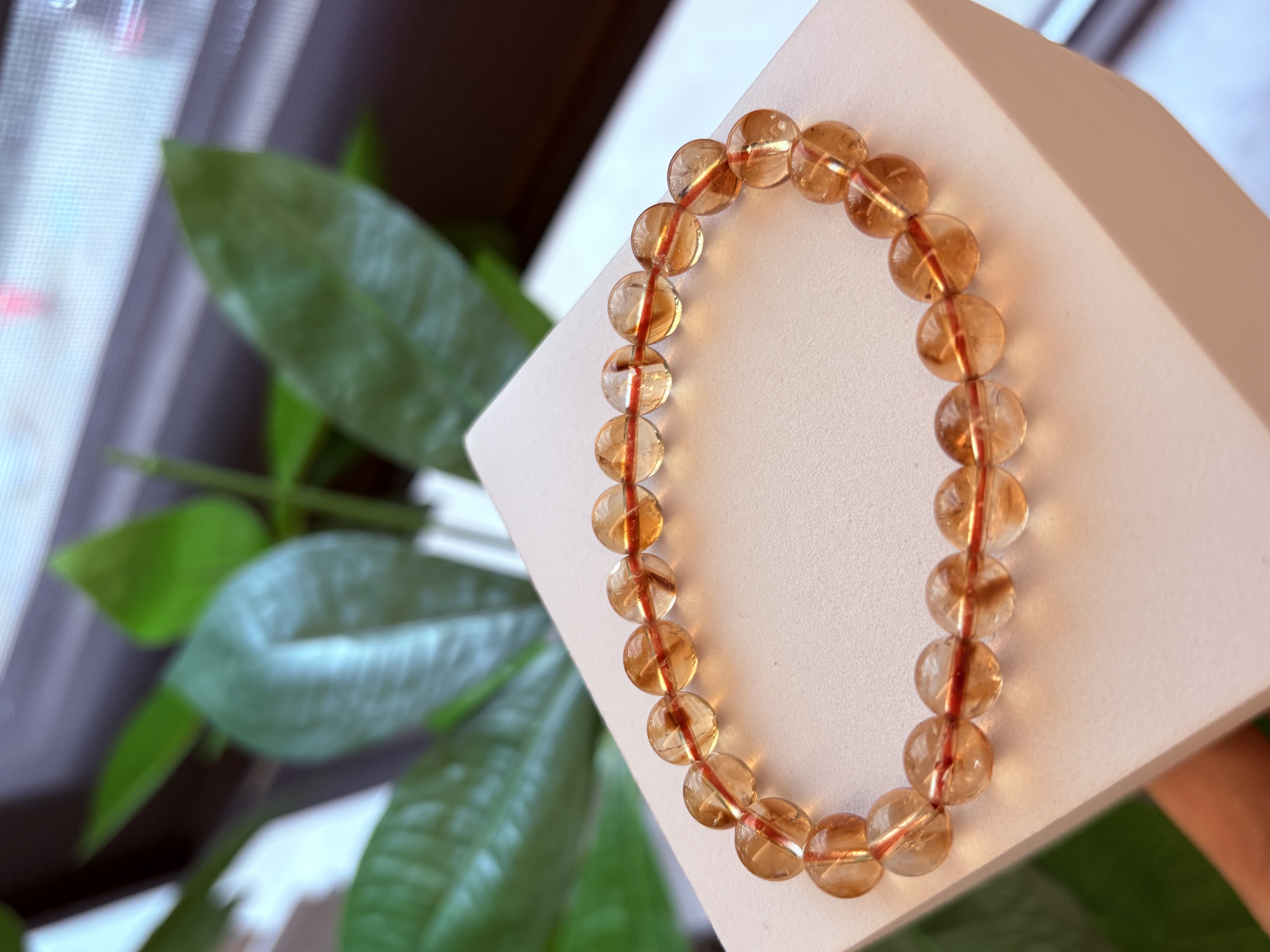 【云意轩】天然黄水晶 黄塔金 丝韵招财晶 手串