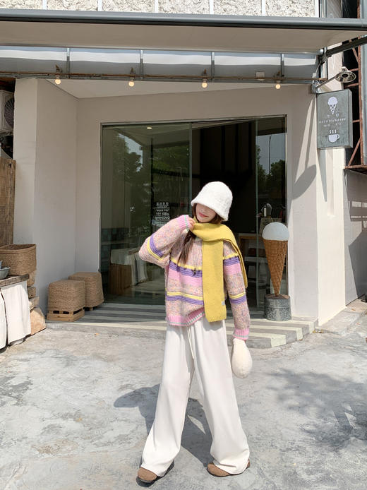 <曾小咸推荐>现货秒杀 ！微信超特价！韩系撞色条纹毛衣 日常249.99 立减150 秒杀99.99！！ 商品图5