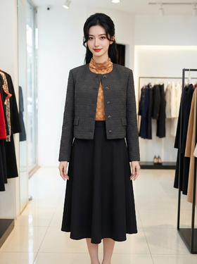 -水红色、漆黑半裙HJ1B21