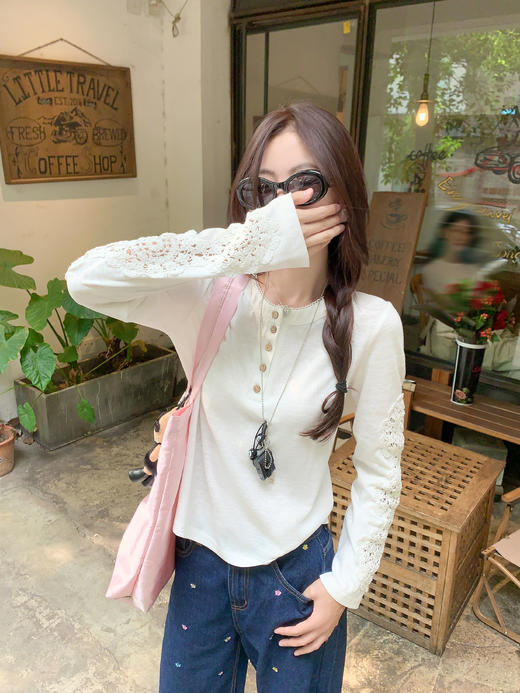 <曾小咸推荐>拼接镂空袖子蕾丝长袖 商品图9