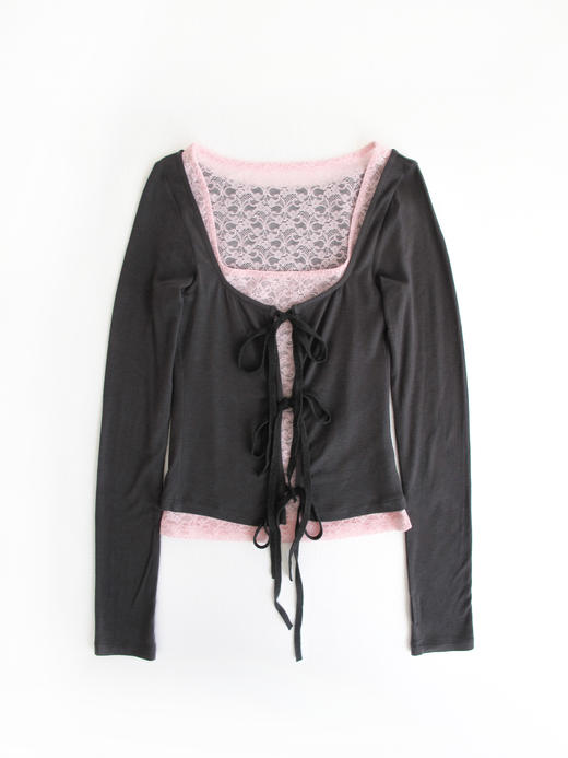 Kaiy Xiao 铃兰蕾丝绑带上衣 商品图4
