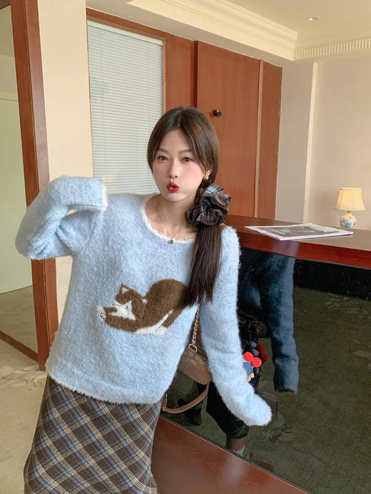 <曾小咸推荐>现货秒杀 ！微信超特价！绣花猫咪长袖针织衫 日常179.99 立减90 秒杀89.99！！ 商品图11