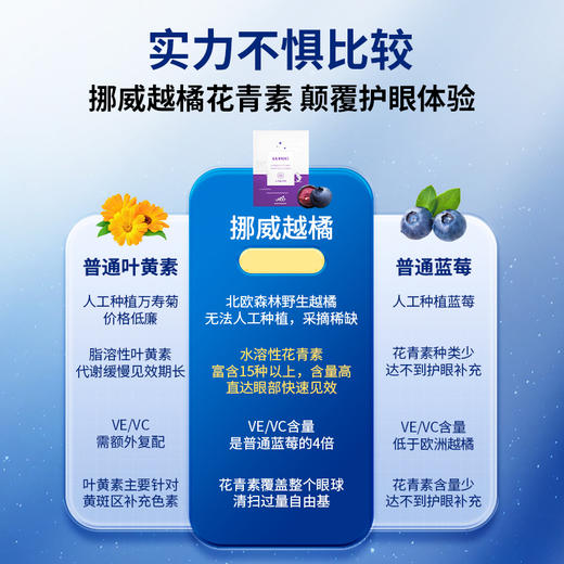 【至真专属】VEL挪威进口越橘蓝莓花青素提取物护眼片成人少年眼干眼涩眼疲劳 商品图2