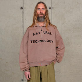 Story mfg GEO PULLOVER 男女中性款复古半拉链串珠卫衣