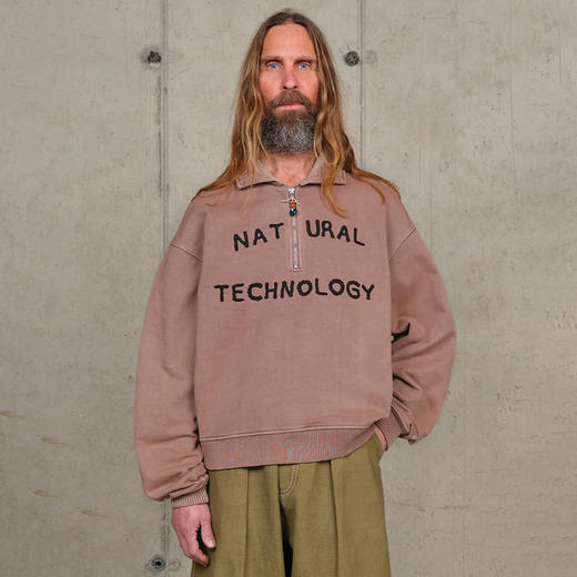 Story mfg GEO PULLOVER 男女中性款复古半拉链串珠卫衣 商品图0