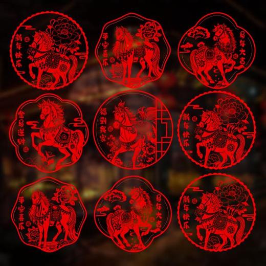 2026新款马年窗花静电贴过年新年春节装饰品玻璃橱窗贴福字静电膜 商品图2