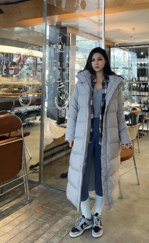 工厂特价lu长款9格白鹅绒羽绒服 商品图7