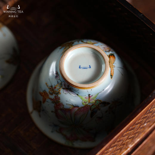 问鼎鼎峰系列天青酌泉二才盖碗（梦蝶飞舞） 商品图5