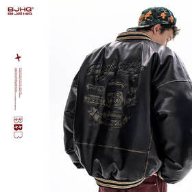 BJHG不计后果美式复古羽绒服男款冬新款加厚防风保暖机车夹克外套