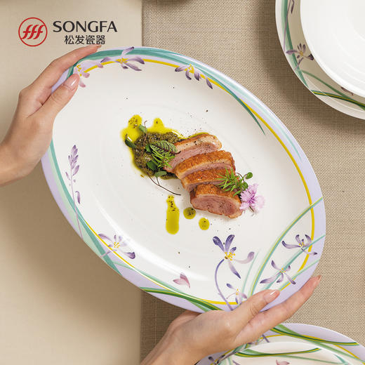 32头兰径寻芳骨瓷釉中餐具 商品图2