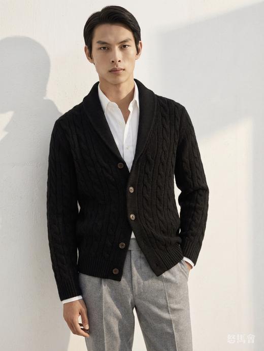 「5色可选」羊绒羊毛青果领绞花针织衫 商品图1