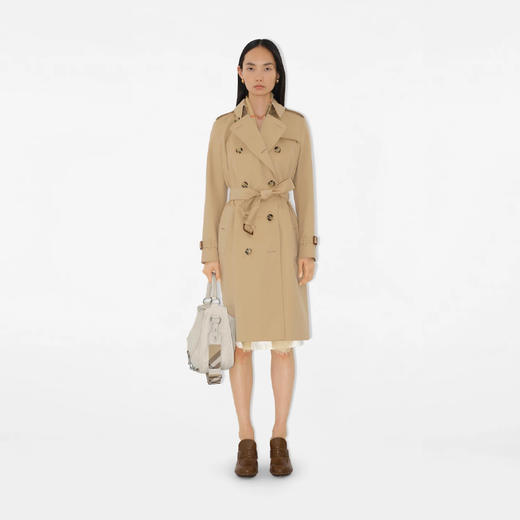 BURBERRY 巴宝莉 女士肯辛顿版型 – 长款 Heritage Trench 束腰风衣 米色 8079414 A1366 商品图8