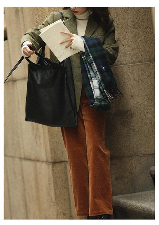 复古绿色人字纹毛呢西装 商品图3