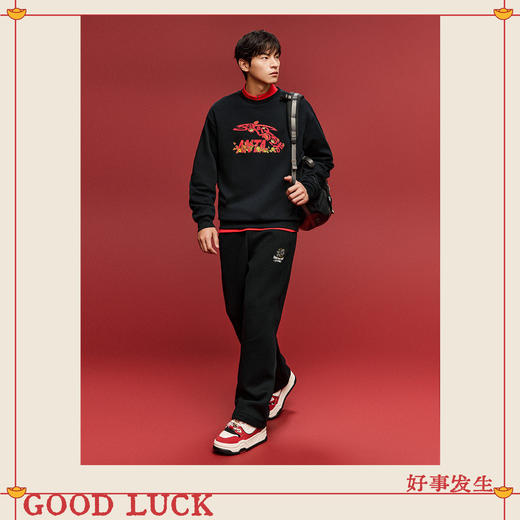 安踏好事发生丨“马上有钱”运动长裤男马年新年直筒裤152618303S 商品图0