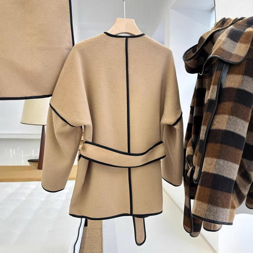 【来点不一样的】柜3300+!80支100绵羊毛复古时尚百搭腰带双面呢围巾大衣外套女冬款！ 商品图2