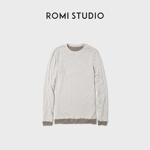 ROMI STUDIO“双面两穿”19.5μm超细羊毛撞色长袖T恤 RWDSSU1550 商品图2