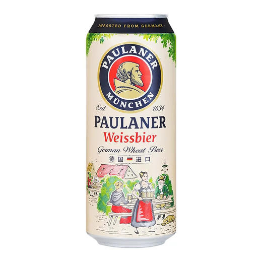 德国进口保拉纳酵母型小麦白啤酒500ml罐装 商品图0