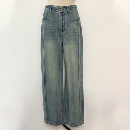 Famecoco范可儿宽松牛仔长裤FAC6GA021 商品图1