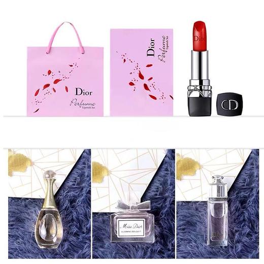 【送礼袋】Dior迪奥甜心爱恋礼盒四件套（真我5ml+甜心5ml+魅惑5ml+999口红1.5g ）一般贸易 商品图6