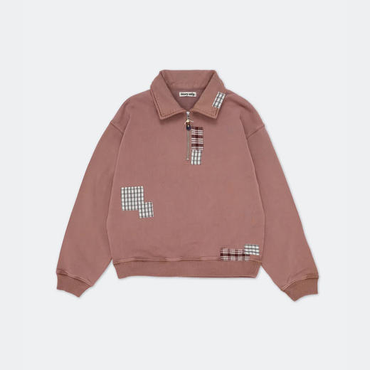 Story mfg GEO PULLOVER 男女中性款复古半拉链拼接串珠卫衣 商品图3