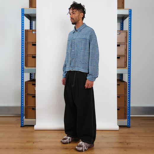 Story mfg SUNDAE JACKET 男女中性款天然染色格子短款夹克外套 商品图1