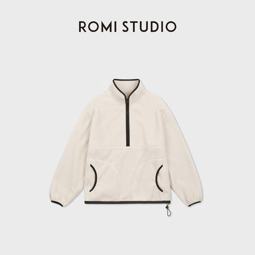 ROMI STUDIO“日式复古”云感半拉链摇粒绒宽松卫衣外套RWCAS87435 商品图0