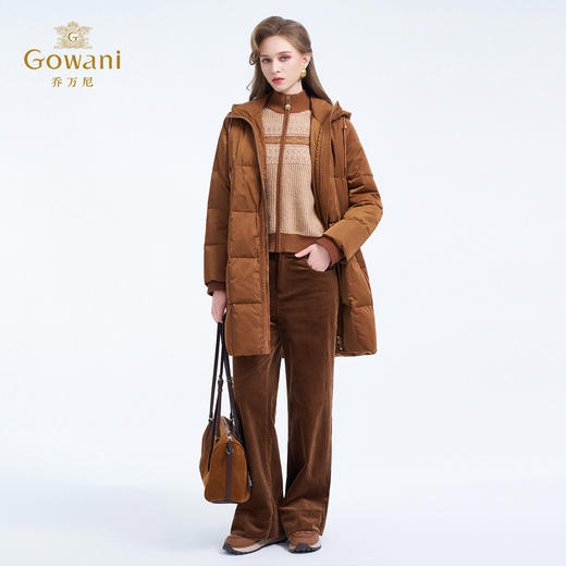 乔万尼连帽休闲减龄宽松保暖90白鸭绒羽绒服ED4T789 商品图3