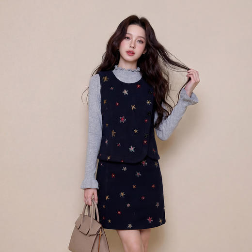 奢姿大码女装2026春季喇叭袖减龄针织打底胖妹妹时尚半高领T恤9861691192 商品图1