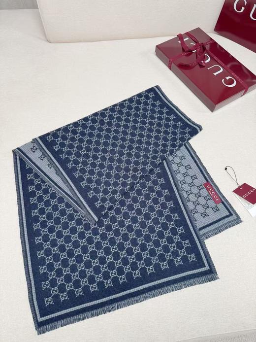 YP72-古驰新GG羊毛双面围巾 流苏滚边（DSX*MM） 商品图3