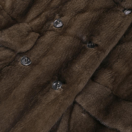 ROMI STUDIO“天鹅绒丹麦咖啡貂”抽刀工艺轻奢翻领皮草 RWCWWG7306 商品图3