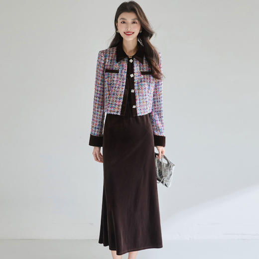 「预售」「高货sh」全新升级【铂金会员367/天猫489/差价122】(05651)洛诗琳法式撞色小香风外套2026春季新款气质显瘦短外套 商品图3