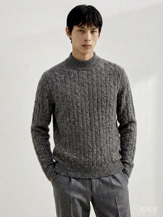 「5色可选」羊绒羊毛半高领花纱绞花针织衫 商品图4