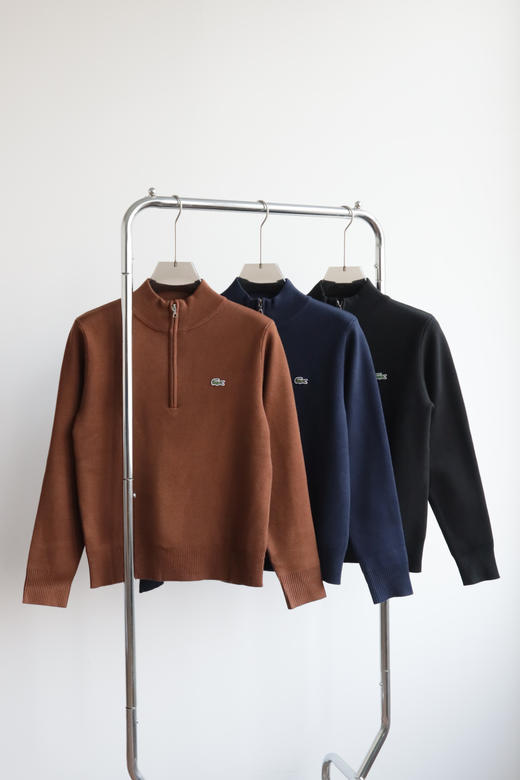 26 L.A.C 法渔 男士半拉链全棉厚针织衫 MY156 商品图3