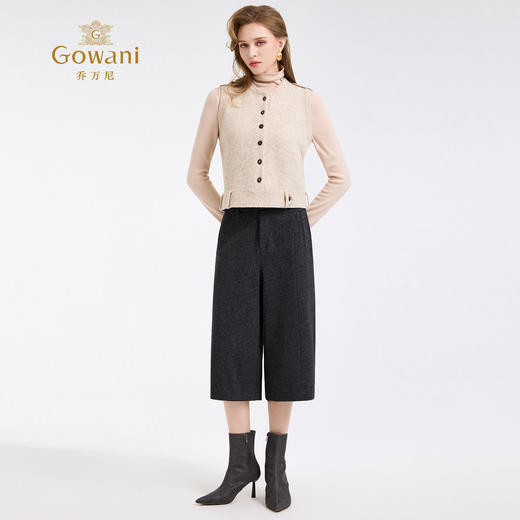 乔万尼新品挺括气质老钱风利落感百搭七分裤ED4F711 商品图3