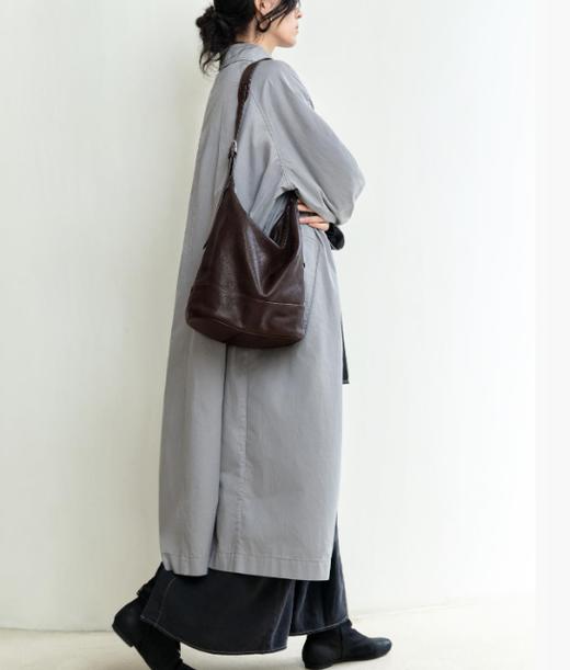 老米优品🎈代工厂直发！高端系列《裘真植鞣小山羊皮双耳水桶包托特包》单肩斜挎，文艺复古 大容量包包！ 商品图6