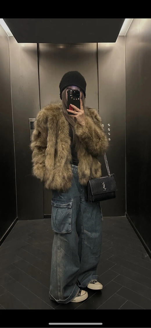 Ysl Sunset 黑银 鳄鱼压纹牛皮 中号 日落包 商品图2