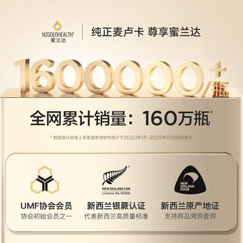 蜜兰达（NZGOLDHEALTH）新西兰进口麦卢卡蜂蜜UMF10+250g*2 天然滋补品送礼长辈礼盒礼品 商品图4