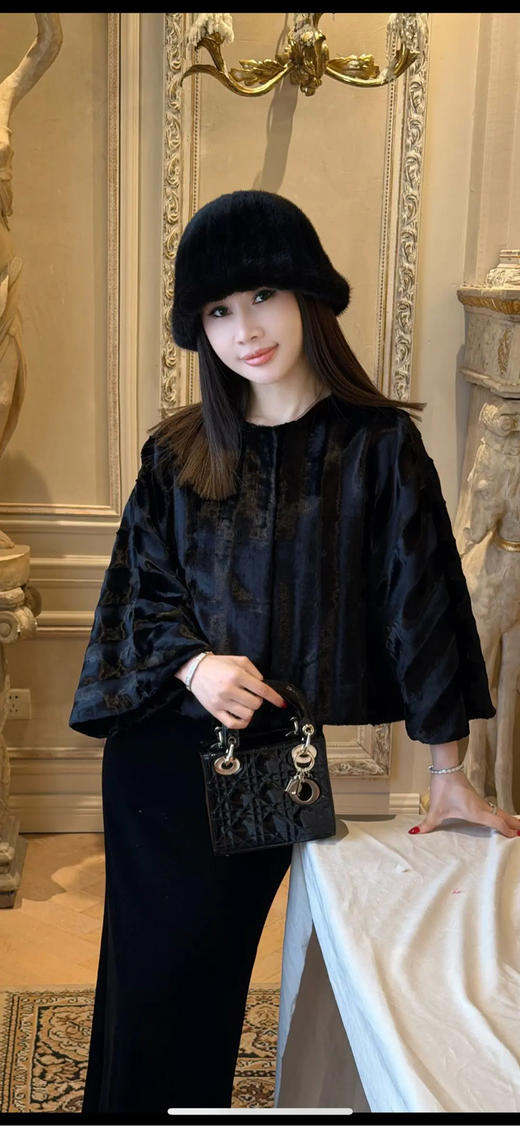 Dior 戴妃 三格 黑金 漆皮 斜挎包 商品图3