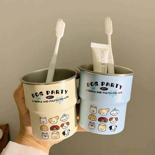 轻奢小狗家族304洗漱高颜值情侣可爱304牙刷不锈钢漱口杯3.273 商品图1