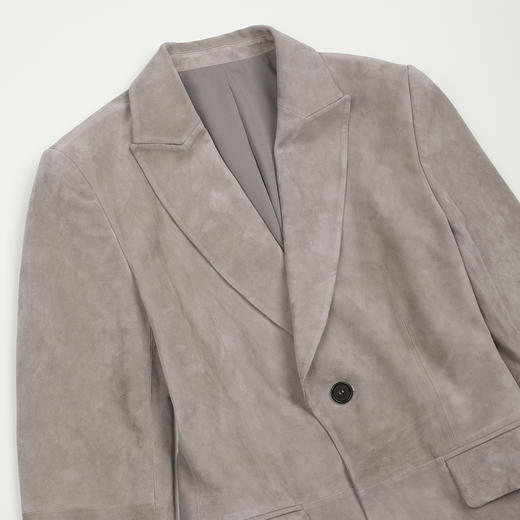 ROMI STUDIO“棕标系列”非洲混种小羊皮平驳领皮西装 RWCWWG6925 商品图2