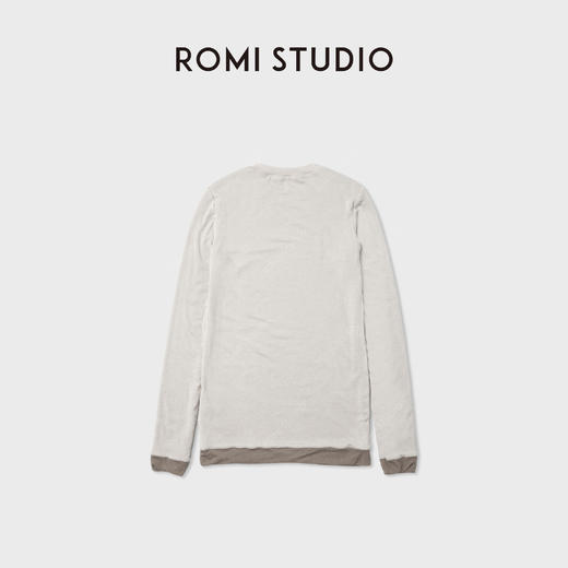 ROMI STUDIO“双面两穿”19.5μm超细羊毛撞色长袖T恤 RWDSSU1550 商品图5