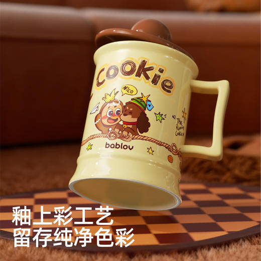 bablov原创小圆球陶瓷杯女生可爱家用杯子带盖水杯高颜值生日礼物马克杯 商品图2