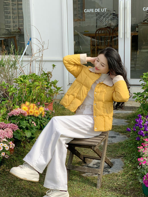 【百图lulu定制】【奥利奥棉服】格纹  灯芯绒衣领 袖口 拼色 棉服 商品图2