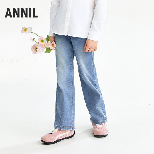 【实体店同款】女童全腰牛仔裤春季新款安奈儿童装AG616113 商品图1